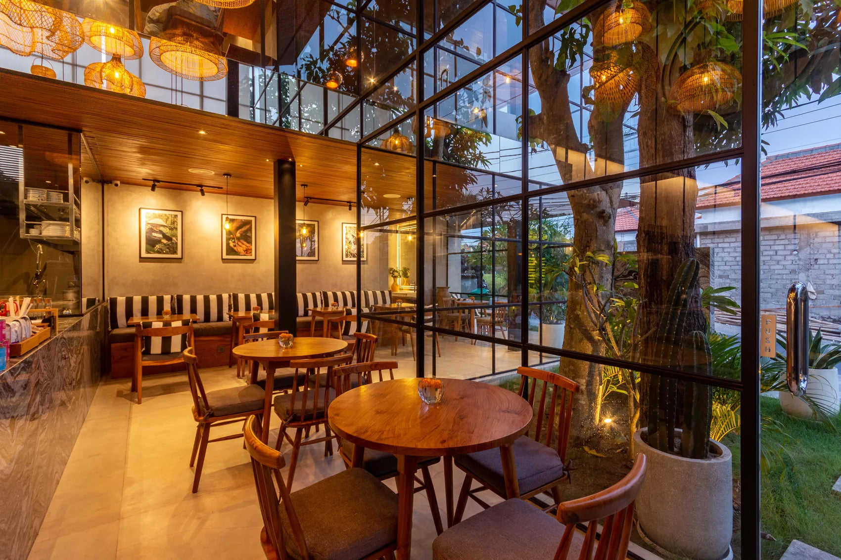 Warm café seating at Bali Beans Umalas